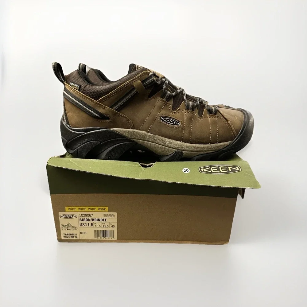 Keen Mens Targhee II Waterproof Hiking Shoes Boots Bison Brindle Brown 11.5 Wide